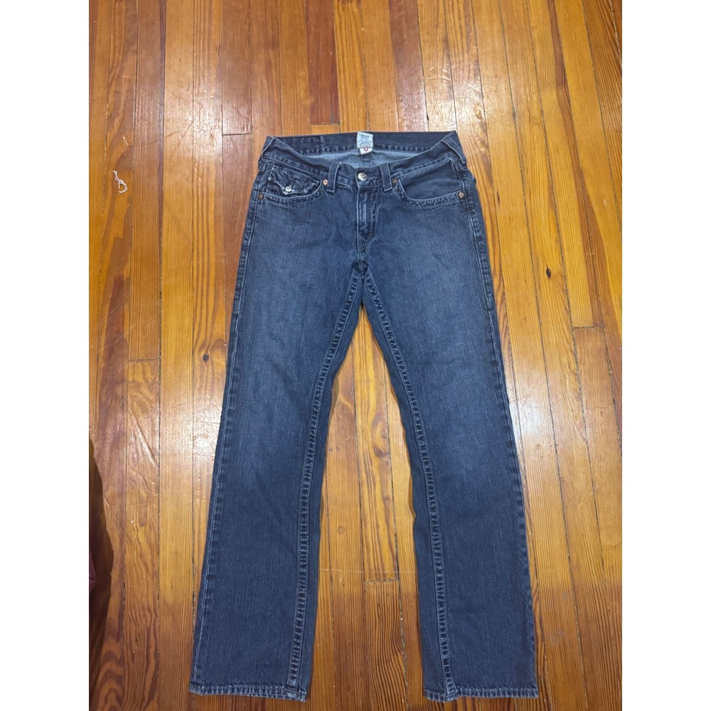 True Religion Ricky Super T Straight Leg Jeans Dark Wash Blue Mens Size 32